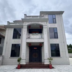 襄阳 芝麻白石材别墅干挂案例展示