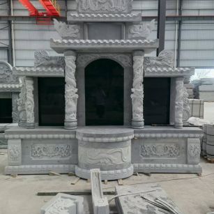 襄阳 芝麻灰高档墓碑，土墓，可定制