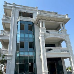 襄阳 芝麻白花岗岩别墅外墙干挂效果展示