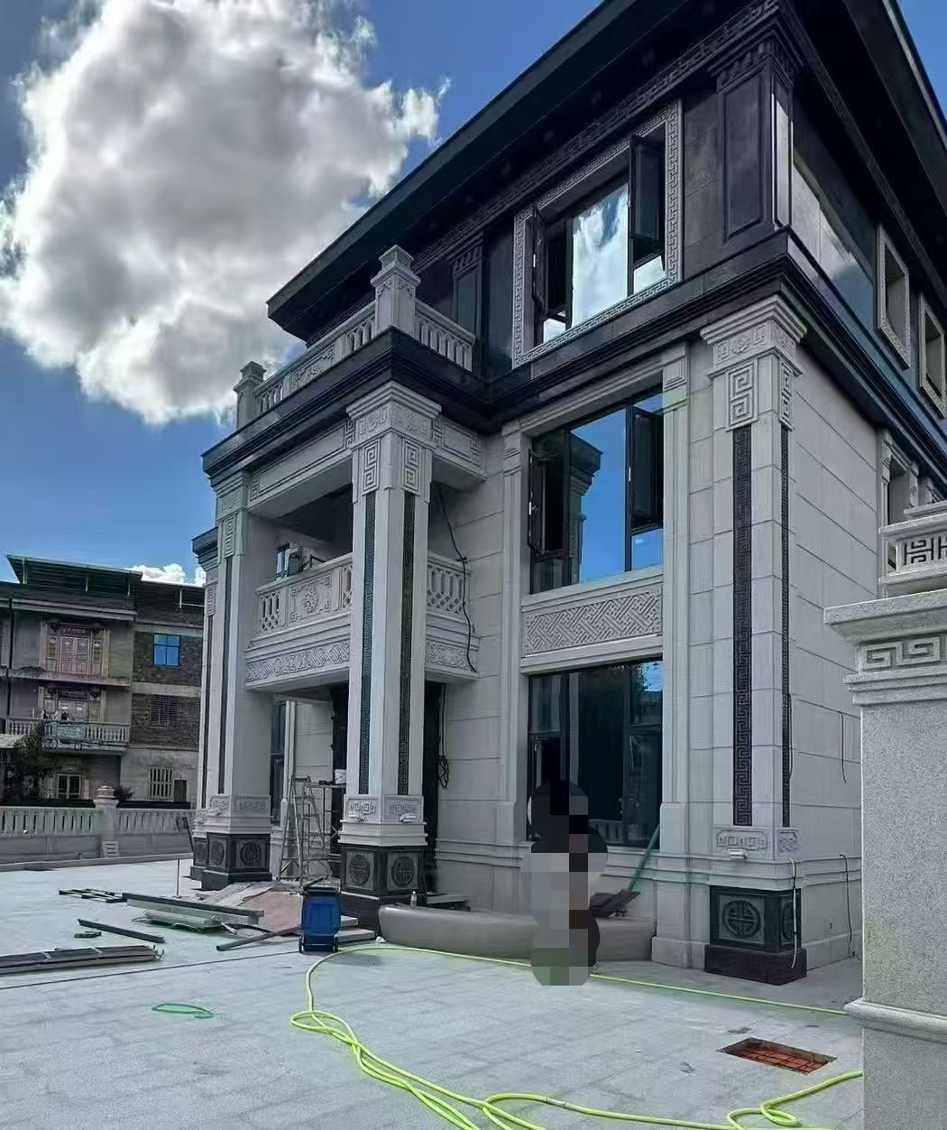 襄阳 别墅干挂，芝麻白与芝麻黑完美配合