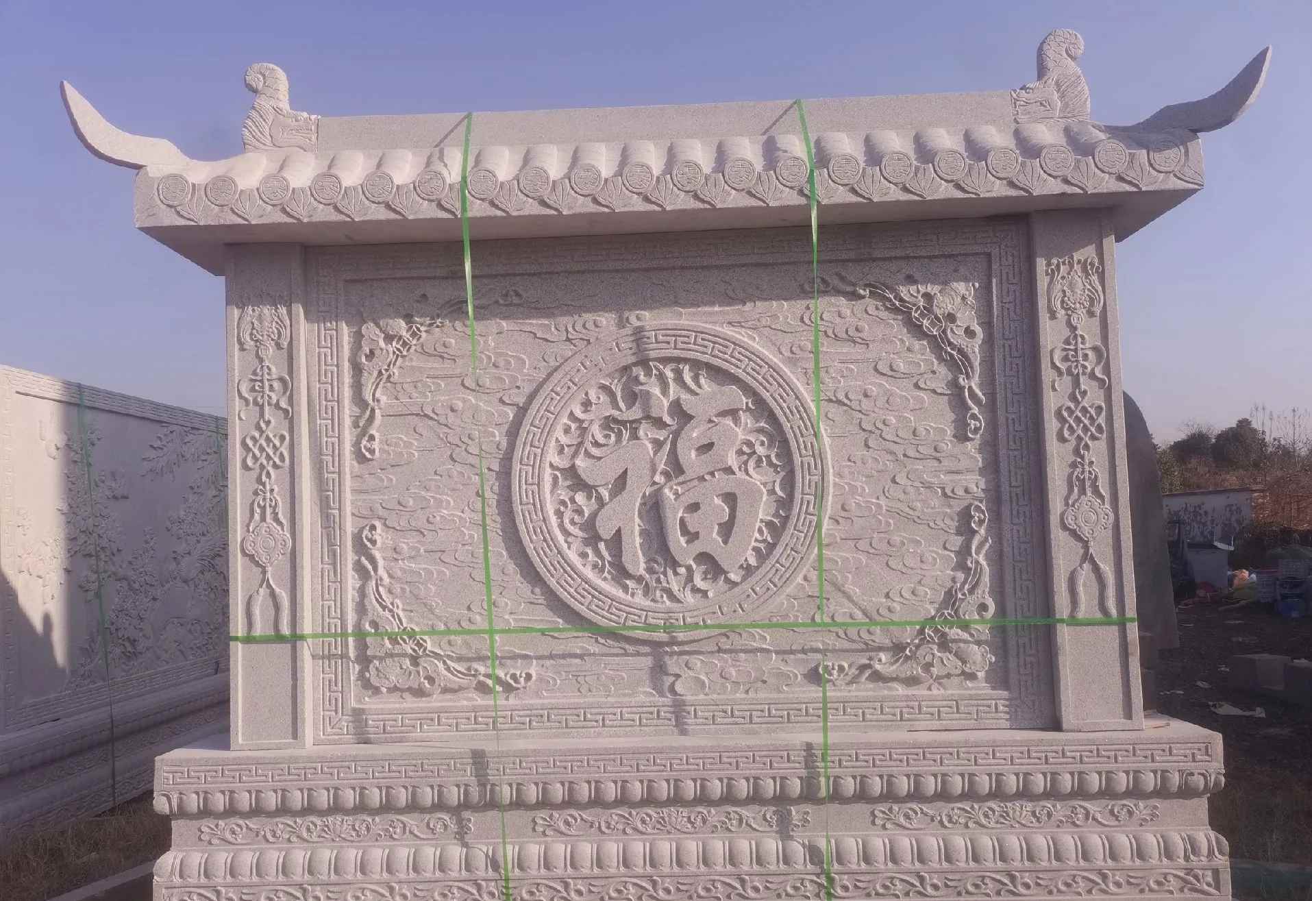 襄阳 芝麻白花岗岩屏风，照壁，影壁